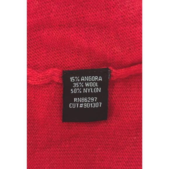 NEW $160 BCBGMAXAZRIA Wool Blend Red Dress Rhinestones Sheath Long Sleeve Medium - Picture 9 of 11